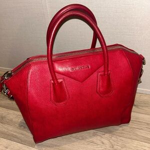 Givenchy Antigona Medium Red Leather Handbag